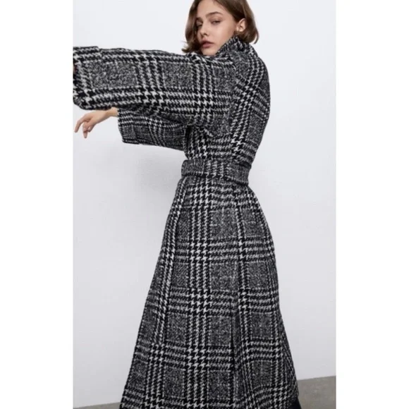 Zara Oversized Houndstooth Coat - Picture 4 of 16